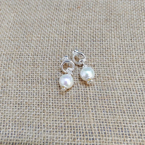 925 Silver Pearl Pin Stud Earrings Jewelry Gift