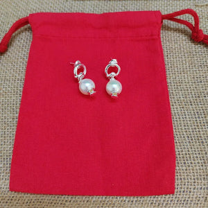 925 Silver Pearl Pin Stud Earrings Jewelry Gift