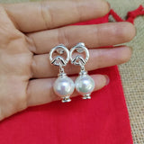 925 Silver Pearl Pin Stud Earrings Jewelry Gift