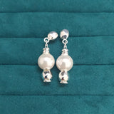 Spanish 925 Silver Pearl Pin Stud Earrings