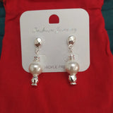 Spanish 925 Silver Pearl Pin Stud Earrings