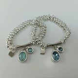 925 Silver Dual Crystal Zircon Bracelet Festive Jewelry Gift