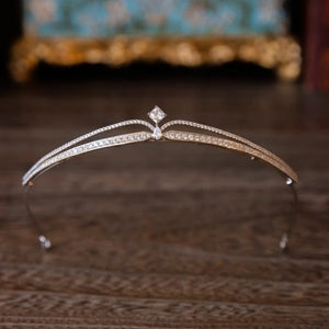 Sparkling Zircon Brides Tiara Crystal Rhinestone Pageant Crown