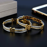 Stainless Steel Chain Link Charm Bracelet Soft Health Cuff