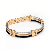 Stainless Steel Chain Link Charm Bracelet Soft Health Cuff