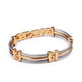 Stainless Steel Chain Link Charm Bracelet Soft Health Cuff