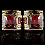 High Square Rhinestone Cuff Links Crystal French Shirt Buttons