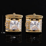 High Square Rhinestone Cuff Links Crystal French Shirt Buttons