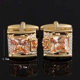 High Square Rhinestone Cuff Links Crystal French Shirt Buttons