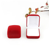 High Square Velvet Ring Box for Wedding and Engagement