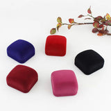 High Square Velvet Ring Box for Wedding and Engagement