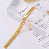 Stainless Steel Mesh Bracelet with Crystal Feather Charms