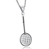 Stainless Steel Badminton Racket Pendant Necklace