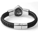 3D Lion Head Leather Cuff Bracelet Chain Bangle Men's Boy's Jewelry