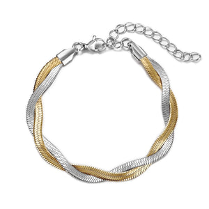 Stainless Steel Chain Bracelet Multicolor Twist Weaving