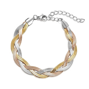Stainless Steel Chain Bracelet Multicolor Twist Weaving