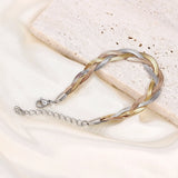 Stainless Steel Chain Bracelet Multicolor Twist Weaving