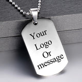 Stainless Steel Dog Tag Necklace Engraving Pendant
