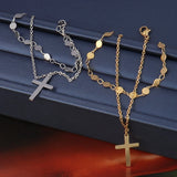 Stainless Steel Women's Pendant Bracelet Multilayer Link Chain Charm Pulseras