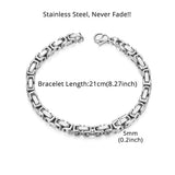 High Stainless Steel Bracelets For Men Women Punk Byzantine Link Chain Bracelets