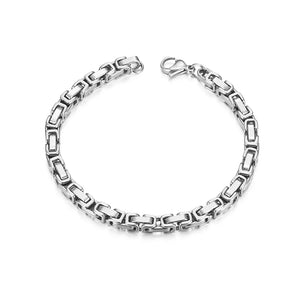 High Stainless Steel Bracelets For Men Women Punk Byzantine Link Chain Bracelets