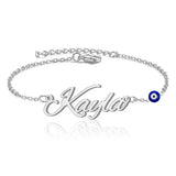 Stainless Steel Evil-Eye Charm Name Bracelet & Anklet