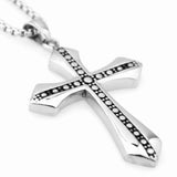 Stainless Steel Christian Cross Men's Pendant Necklace Gift