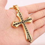 Stainless Steel Christian Cross Men's Pendant Necklace Gift
