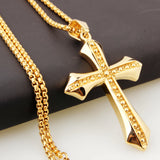 Stainless Steel Christian Cross Men's Pendant Necklace Gift