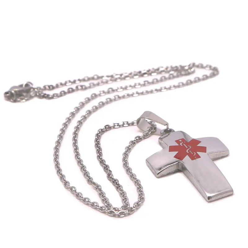 Stainless Steel Cross Pendant Necklace Men's Jewelry Gift