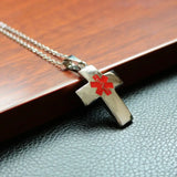 Stainless Steel Cross Pendant Necklace Men's Jewelry Gift
