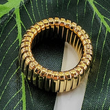 Stainless Steel Snake Chain Bangle Bracelet & Rings Set