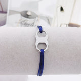 Stainless Steel Handcuff Rope Bracelet Adjustable for Women Men