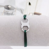 Stainless Steel Handcuff Rope Bracelet Adjustable for Women Men