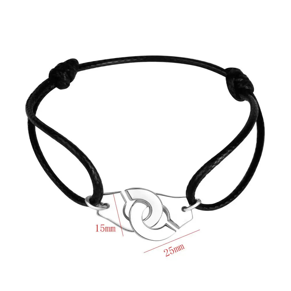 Stainless Steel Handcuff Rope Bracelet - Vintage Wave