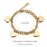 Stainless Steel Heart Bracelet for Women Mom Children's Name