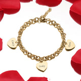 Stainless Steel Heart Bracelet for Women Mom Children's Name