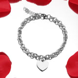 Stainless Steel Heart Bracelet for Women Mom Children's Name