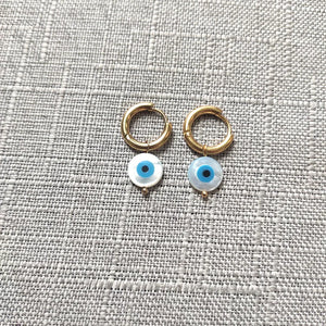 Stainless Steel Hoop Earrings Women Shells Travel Jewelry