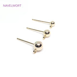 Stainless Steel Needle Stud Earring Base with 14K Plated Post