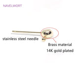 Stainless Steel Needle Stud Earring Base with 14K Plated Post