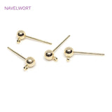 Stainless Steel Needle Stud Earring Base with 14K Plated Post