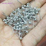 Stainless Steel Needle Stud Earring Base with 14K Plated Post