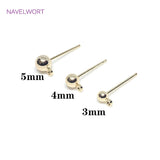 Stainless Steel Needle Stud Earring Base with 14K Plated Post