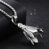 Stainless Steel Silver Badminton Pendants Necklaces Men Women