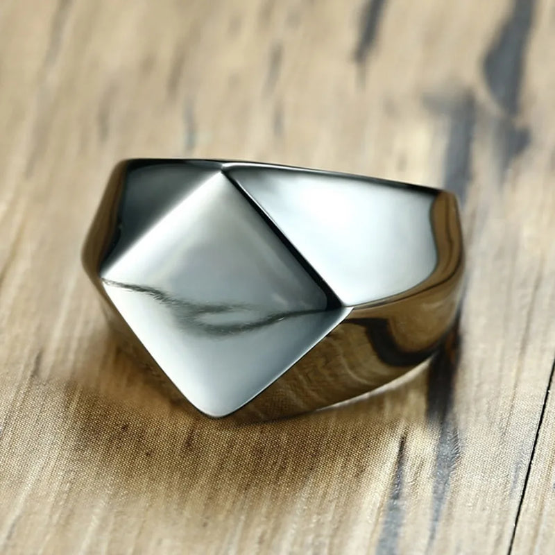Stainless Steel Wedding Square Rings - US Size 8-12