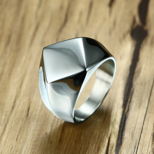 Stainless Steel Wedding Square Rings - US Size 8-12