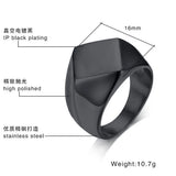 Stainless Steel Wedding Square Rings - US Size 8-12