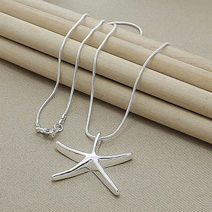 High Star Pendant Necklace 925 Sterling Silver Jewelry