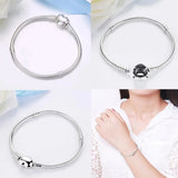Sterling Silver Plated Snake Chain Bracelet for European Charm Bracelets